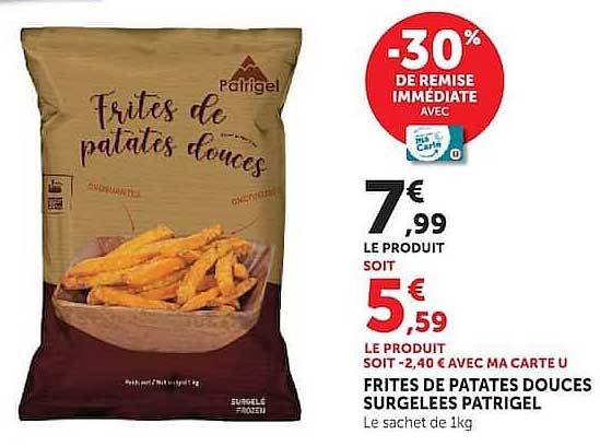 Frites de patates douces surgelées Patrigel