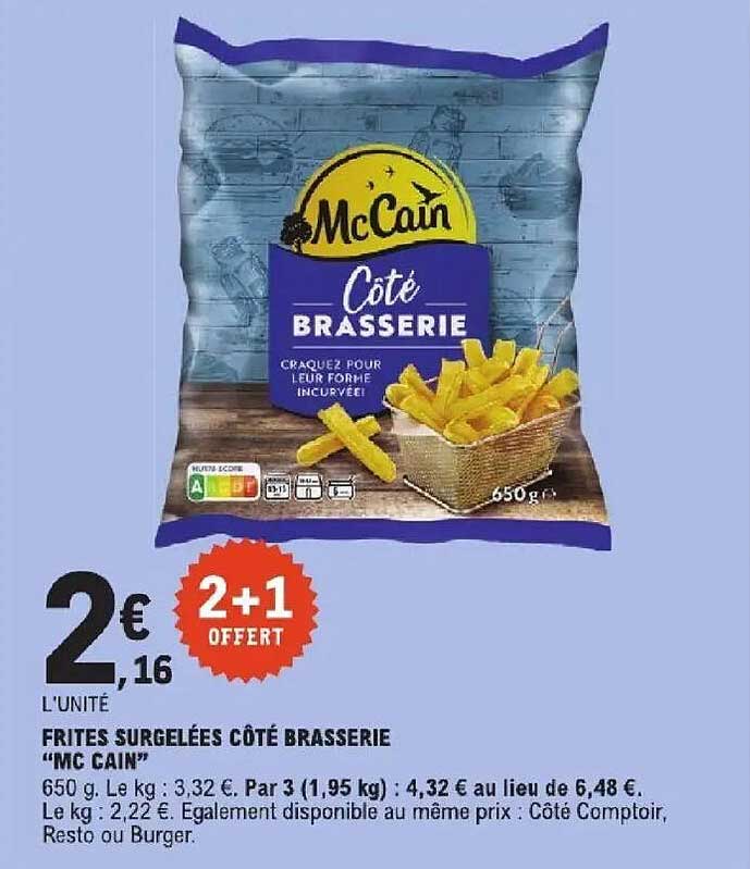 FRITES SURGELÉES CÔTÉ BRASSERIE “MC CAIN”