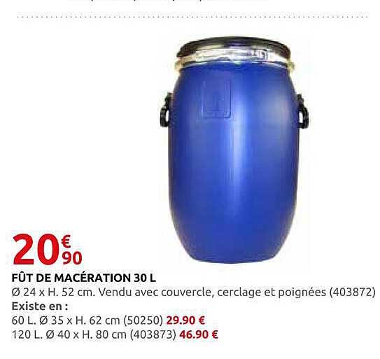 FÛT DE MACÉRATION 30 L