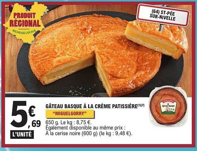 GÂTEAU BASQUE À LA CRÈME PATISSIÈRE "MIGUELGORRY"