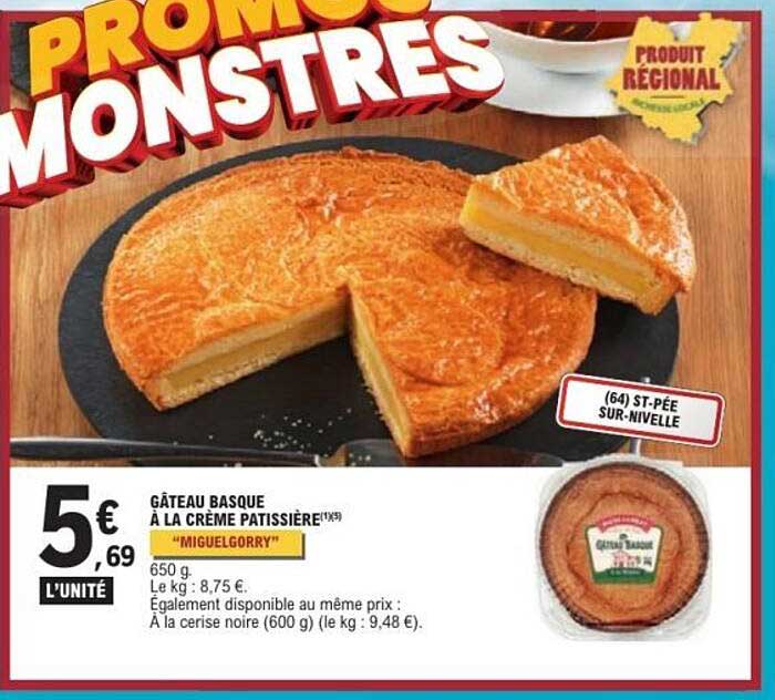 GÂTEAU BASQUE À LA CRÈME PÂTISSIÈRE "MIGUELGORRY"