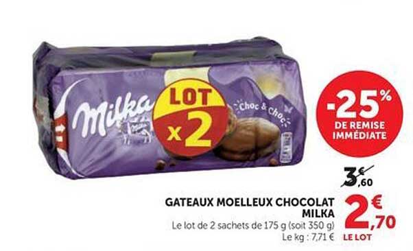 GATEAUX MOELLEUX CHOCOLAT MILKA
