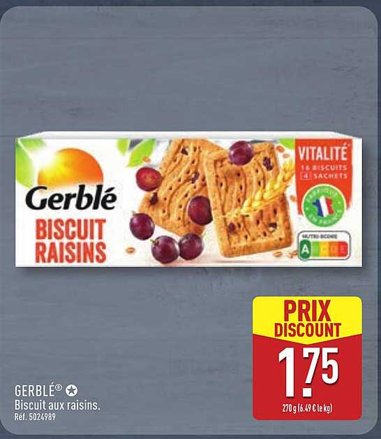 Gerblé Biscuit aux raisins.