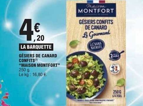 Gésiers de canard confits « MAISON MONTFORT » 250 g