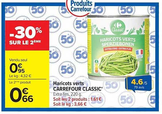 Haricots verts CARREFOUR CLASSIC'