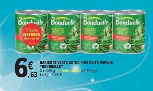 Haricots verts extra fins cuits vapeur « Bonduelle »