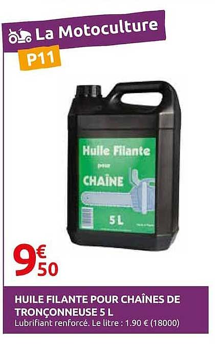 Huile filante pour chaînes de tronçonneuse 5 L