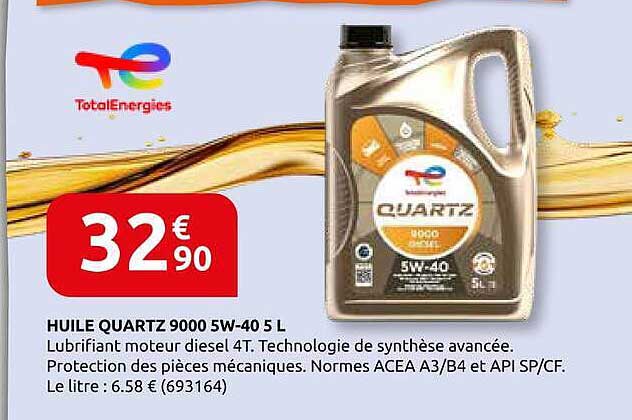 HUILE QUARTZ 9000 5W-40 5 L