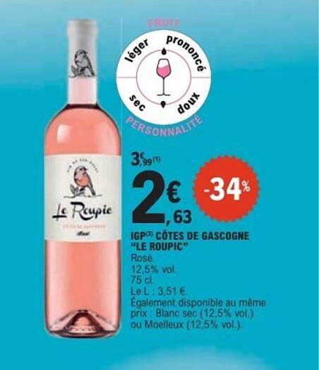 IGP CÔTES DE GASCOGNE "LE ROUPIC"
