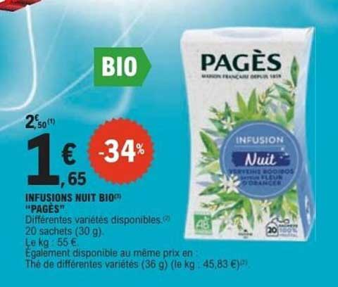 INFUSIONS NUIT BIO "PAGES"