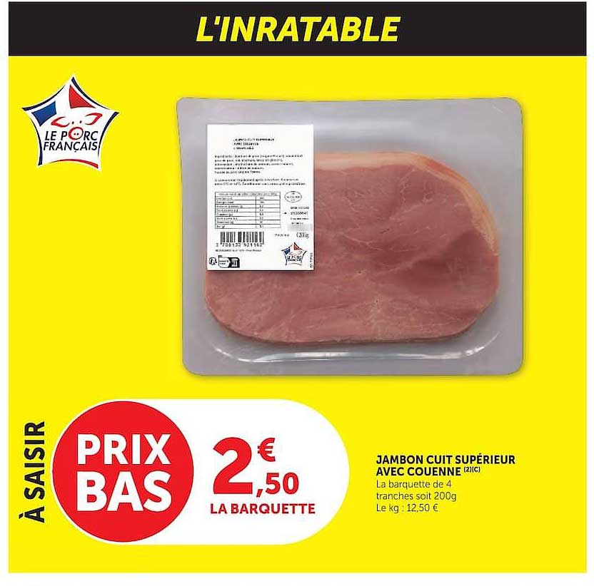 JAMBON CUIT SUPÉRIEUR AVEC COUENNE (21)C