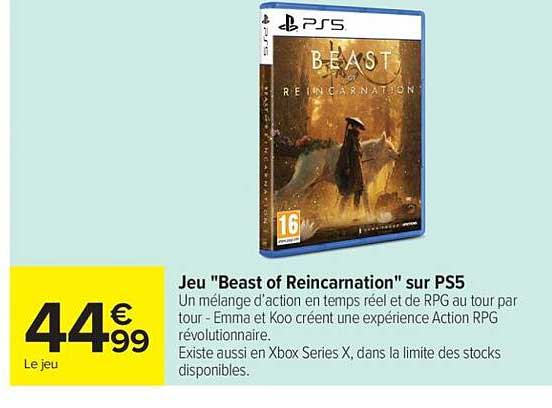 Jeu "Beast of Reincarnation" sur PS5