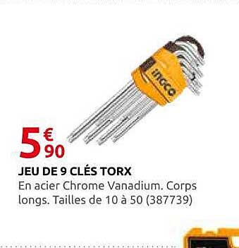 JEU DE 9 CLÉS TORX