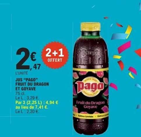JUS "PAGO" FRUIT DU DRAGON ET GOYAVE