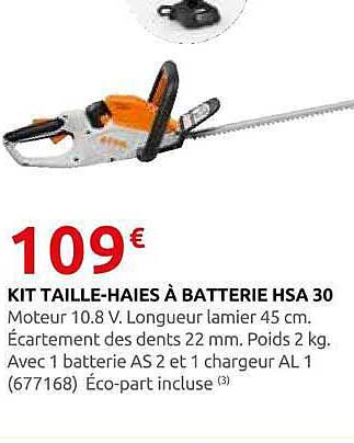 KIT TAILLE-HAIES À BATTERIE HSA 30