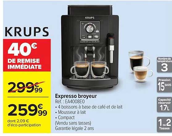 KRUPS 40€ DE REMISE IMMÉDIATE