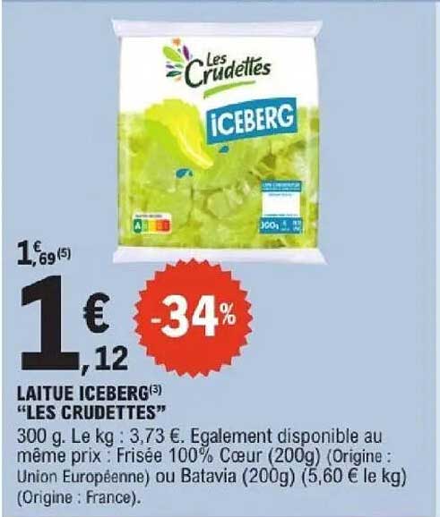LAITUE ICEBERG “LES CRUDETTES”