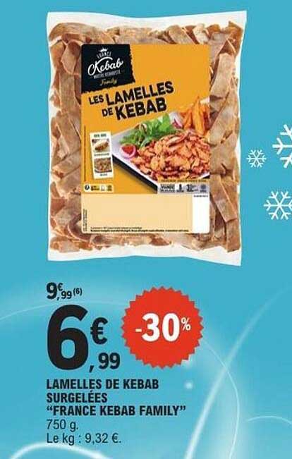 LAMELLES DE KEBAB SURGELÉES "FRANCE KEBAB FAMILY"