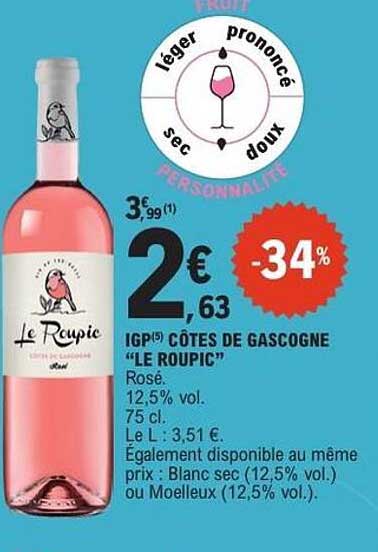 Le Roupic Rosé, 12,5% vol. 75 cl