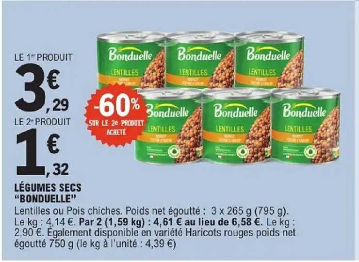 LÉGUMES SECS “BONDUELLE”