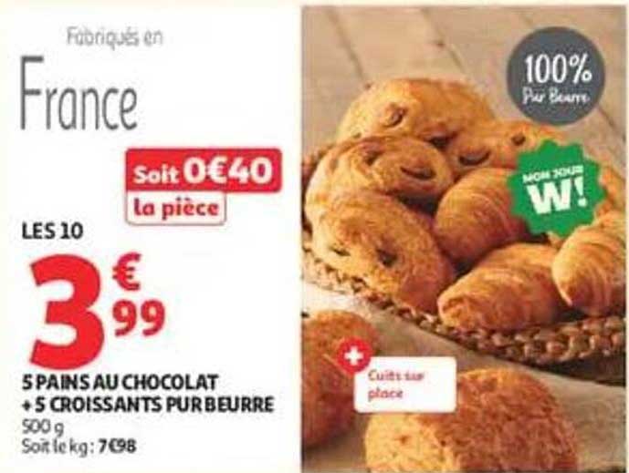 LES 10 SPAINS AU CHOCOLAT + 5 CROISSANTS PURBEURRE