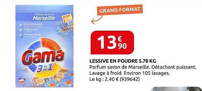 LESSIVE EN POUDRE 5.78 KG
