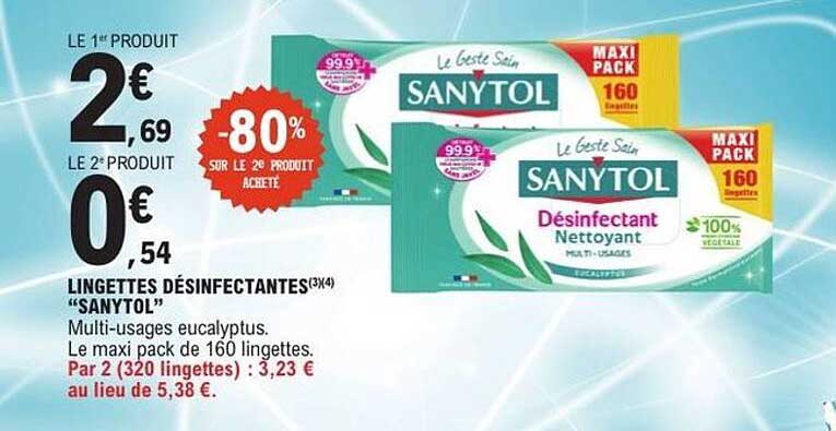 LINGETTES DÉSINFECTANTES “SANYTOL”
