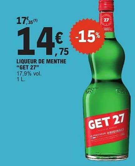 LIQUEUR DE MENTHE “GET 27” 17,9% vol. 1 L.