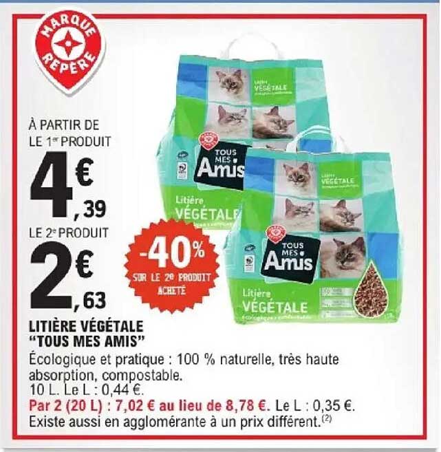 LITIÈRE VÉGÉTALE “TOUS MES AMIS”