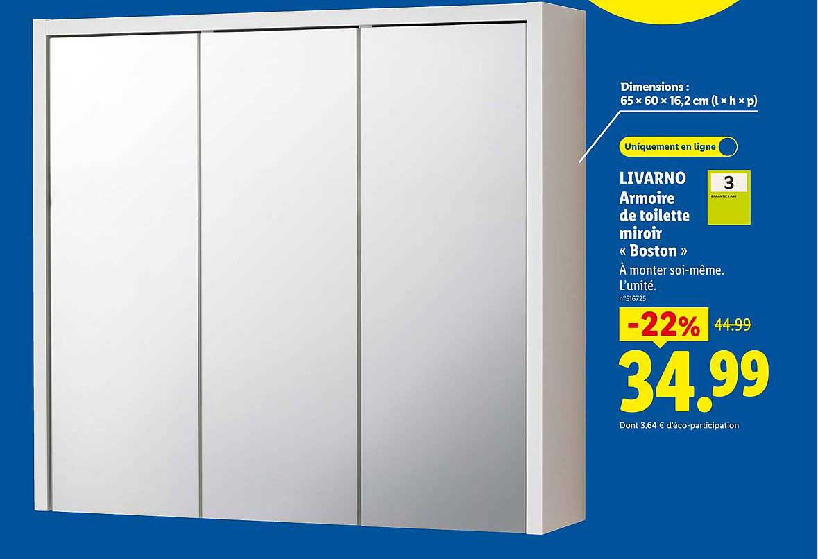 LIVARNO Armoire de toilette miroir « Boston »
