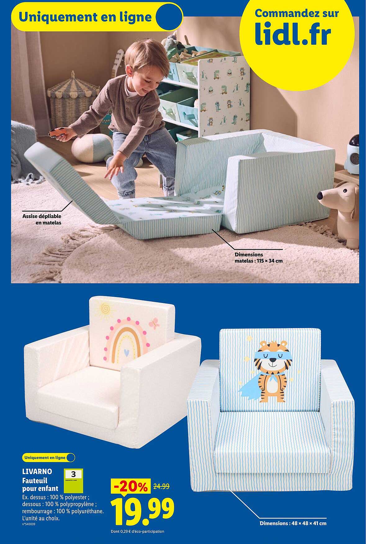 LIVARNO Fauteuil pour enfant