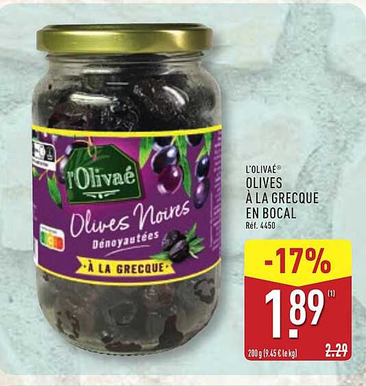 L’OLIVAE® OLIVES À LA GRECQUE EN BOCAL