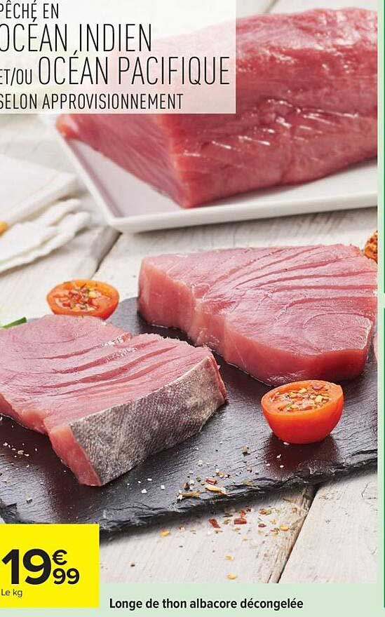 Longe de thon albacore décongelée
