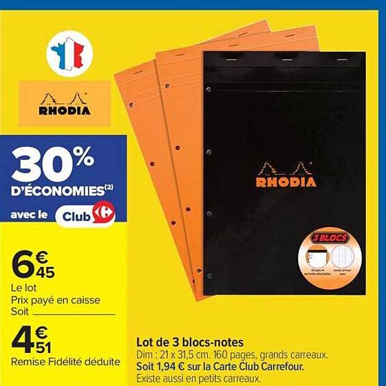 Lot de 3 blocs-notes