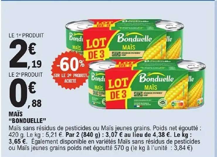 LOT DE 3 BONDUELLE MAÏS
