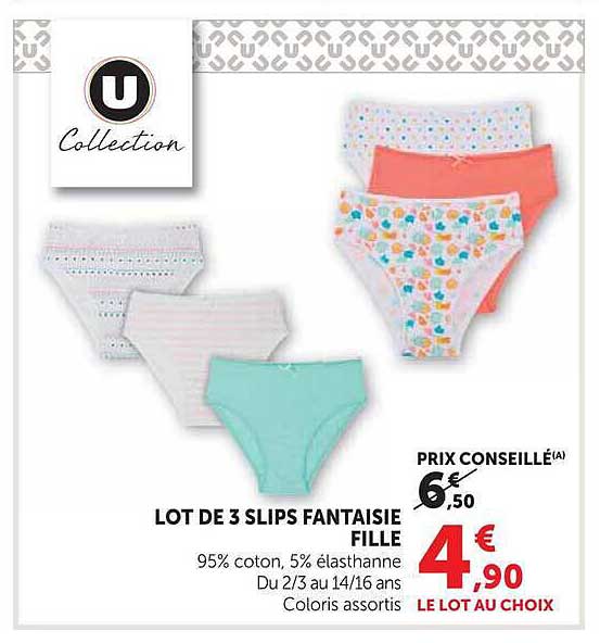 LOT DE 3 SLIPS FANTAISIE FILLE
