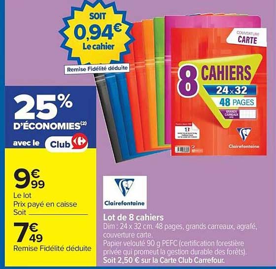Lot de 8 cahiers