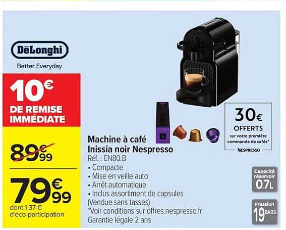 Machine à café Inissia noir Nespresso