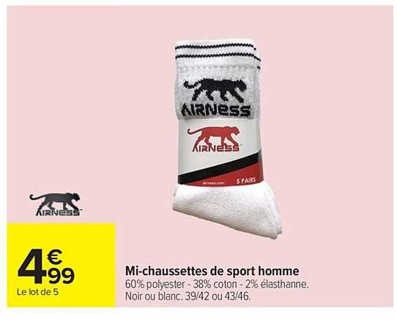 Mi-chaussettes de sport homme