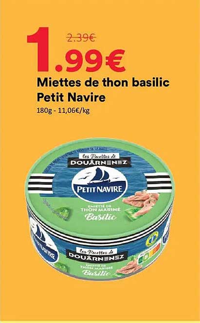 Miettes de thon basilic Petit Navire