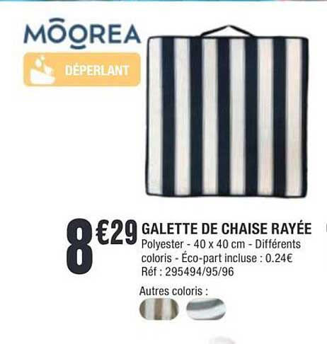 MOOREA DÉPERLANT GALETTE DE CHAISE RAYÉE