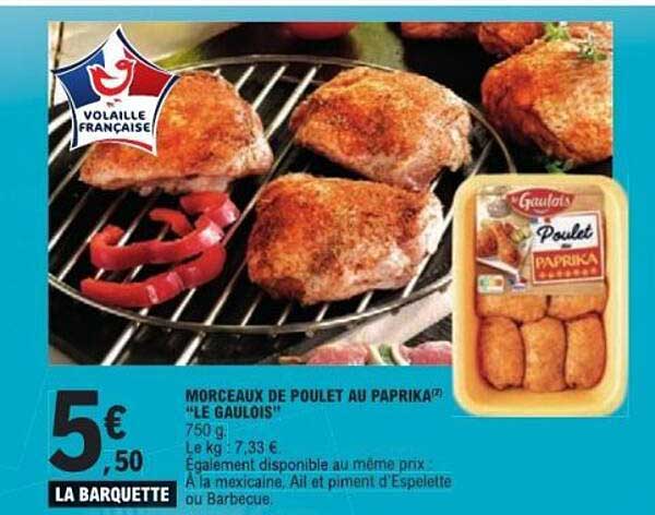 Morceaux de poulet au paprika “Le Gaulois”