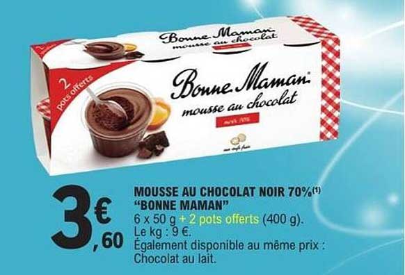 MOUSSE AU CHOCOLAT NOIR 70% “BONNE MAMAN”