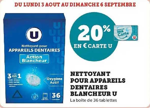 NETTOYANT POUR APPAREILS DENTAIRES BLANCHEUR U