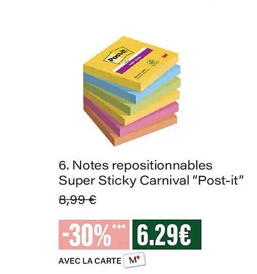 Notes repositionnables Super Sticky Carnival “Post-it”