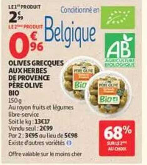OLIVES GRECQUES AUX HERBES DE PROVENCE PERE OLIVE BIO