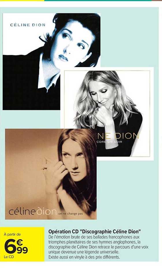 Opération CD "Discographie Céline Dion"