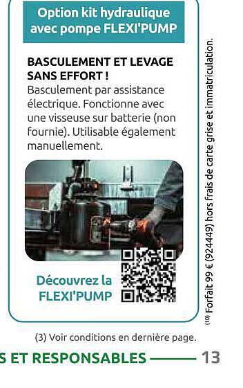 Option kit hydraulique avec pompe FLEXI'PUMP