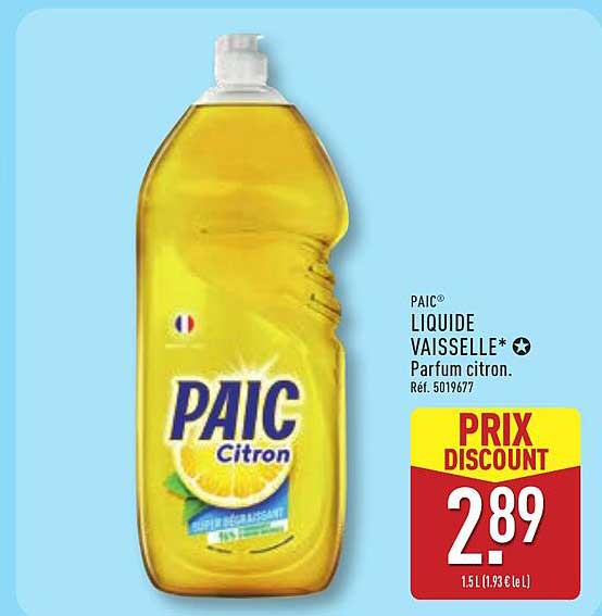 PAIC LIQUIDE VAISSELLE* Parfum citron. Réf. 5019677