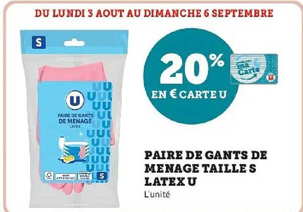 PAIRE DE GANTS DE MENAGE TAILLE S LATEX U